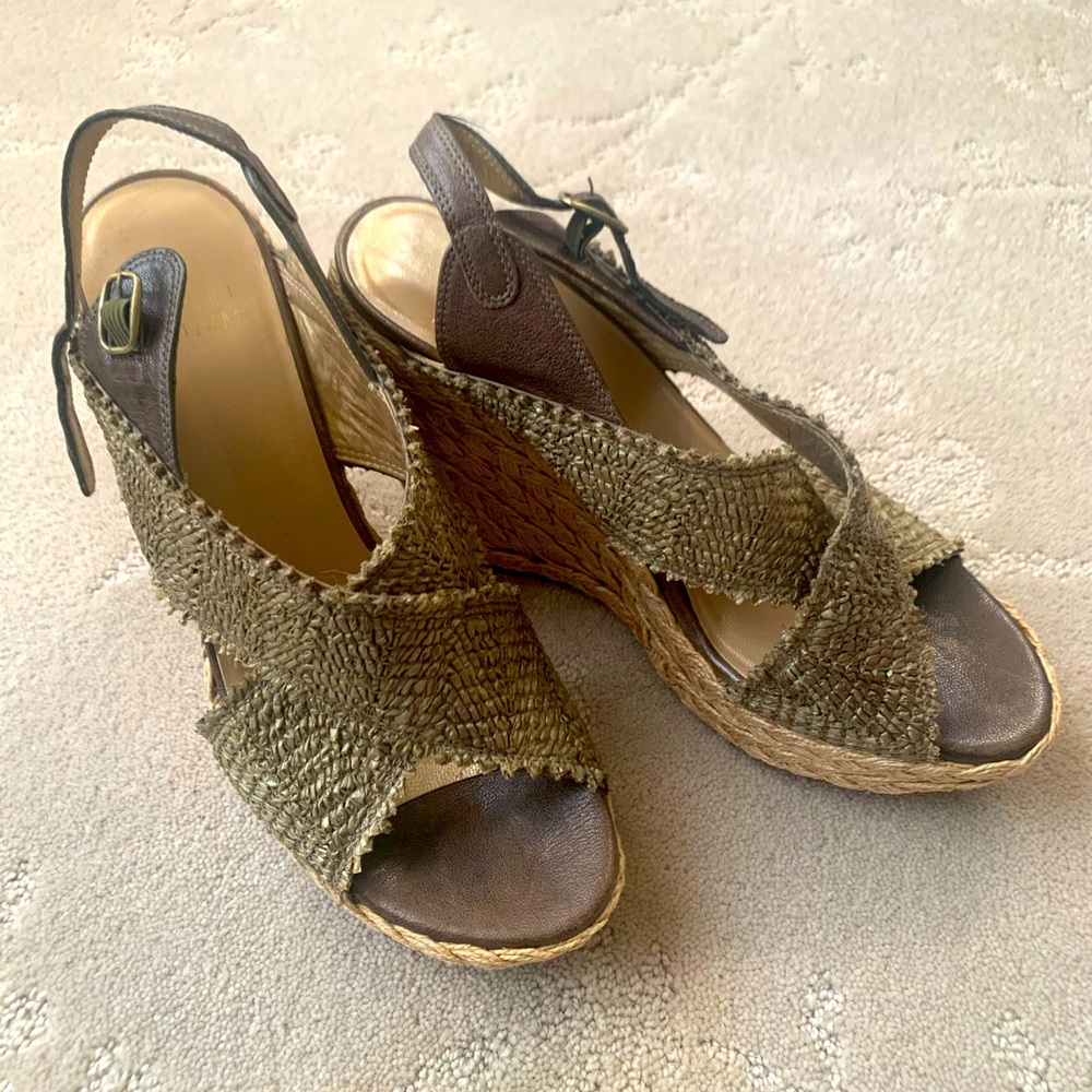 Stuart Weitzman Forest Green Sling Back Wedges  -Beautiful shoes!!